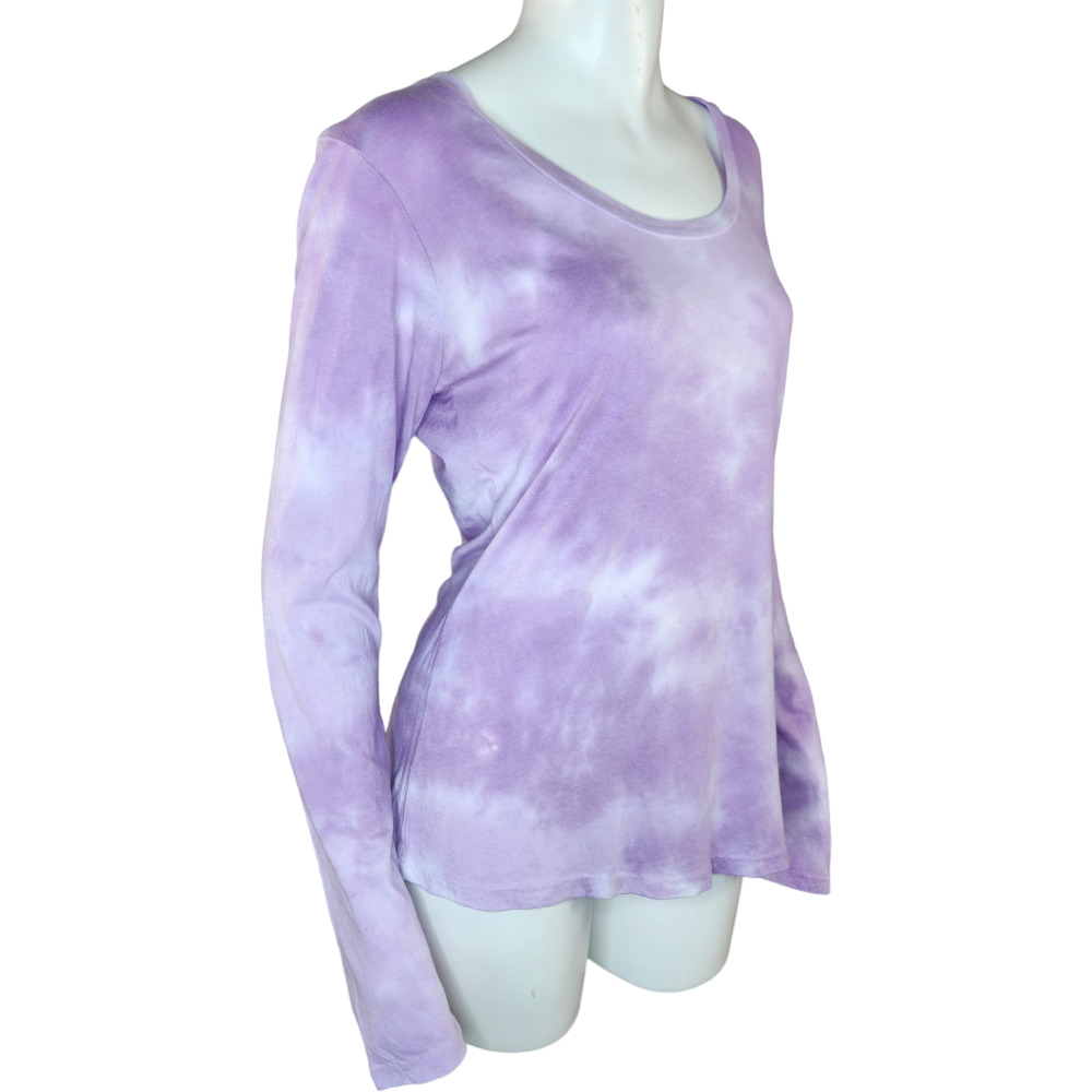 Sundry Lilac Purple White Tye-Dye Long Sleeve Round Neckline Shirt Size‎ 2 NWT - Picture 10 of 13